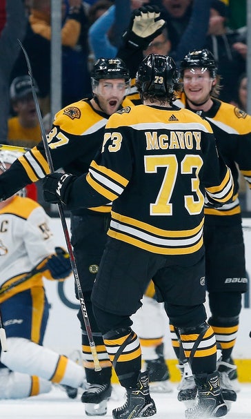 Bergeron scores twice in return as Bruins beat Predators 5-2